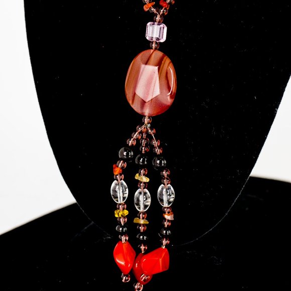 NWOT Natural stone/agate necklace - Picture 3 of 4